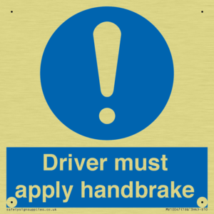 Driver must apply handbrake